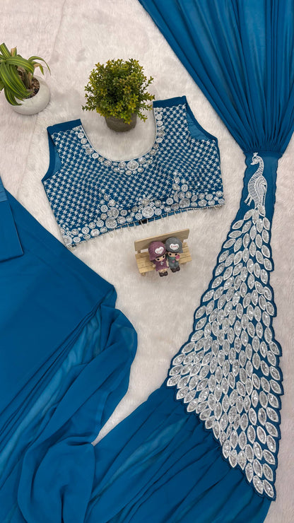 SAREE WITH FULLY EMBROIDERED