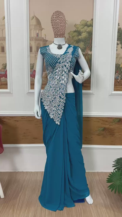 SAREE WITH FULLY EMBROIDERED