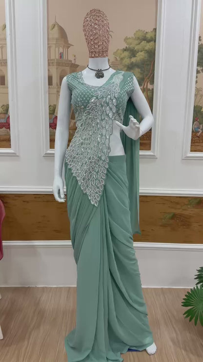 SAREE WITH FULLY EMBROIDERED